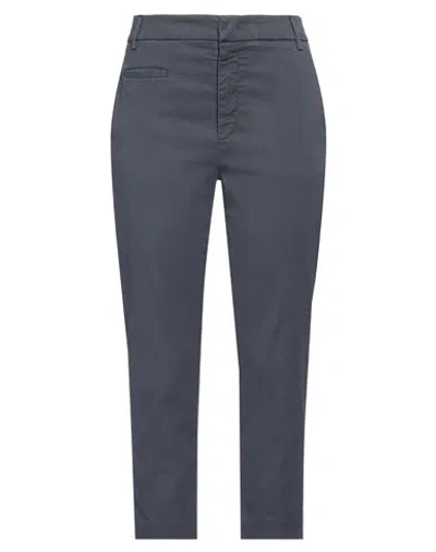 Dondup Woman Pants Navy Size 6 Lyocell, Cotton, Elastane In Navy Blue