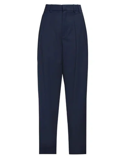 Dondup Woman Pants Navy Size 12 Virgin Wool, Elastane