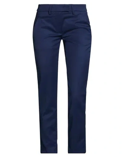 Dondup Woman Pants Navy Size 24 Virgin Wool, Elastane In Blue