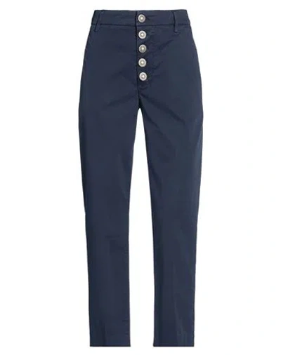 Dondup Woman Pants Navy Size 25 Cotton, Elastane In Blue