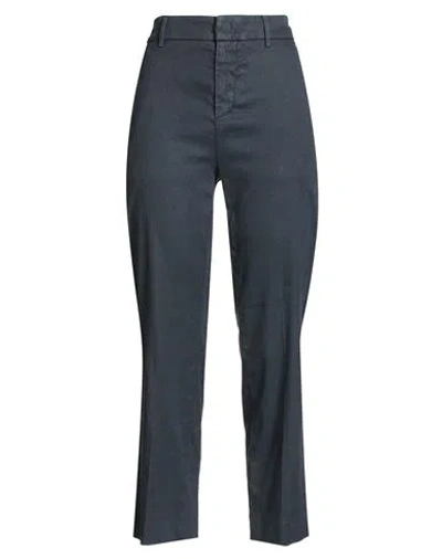 Dondup Woman Pants Navy Size 26 Linen, Lyocell, Elastane In Blue