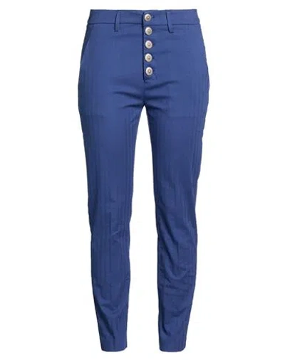 Dondup Woman Pants Navy Size 27 Cotton, Elastane