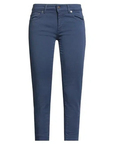 Dondup Woman Pants Navy Size 31 Cotton, Elastomultiester, Elastane In Blue
