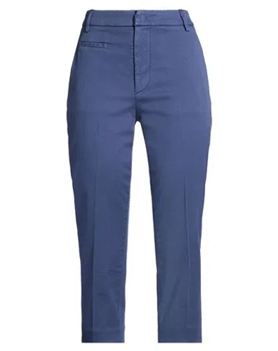 Dondup Woman Pants Navy Size 4 Cotton, Lyocell, Elastane In Blue