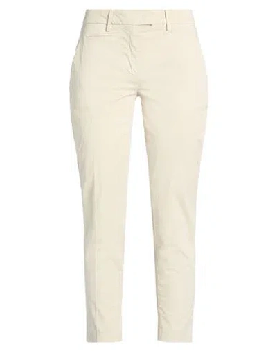 Dondup Woman Pants Off White Size 28 Cotton, Elastane In Red