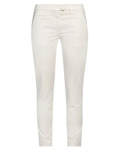 Dondup Woman Pants Off White Size 30 Cotton, Elastane