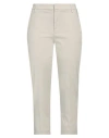 Dondup Woman Pants Off White Size 32 Cotton, Elastomultiester, Elastane In Beige
