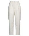 Dondup Woman Pants Off White Size 4 Polyester, Viscose, Elastane In Off White