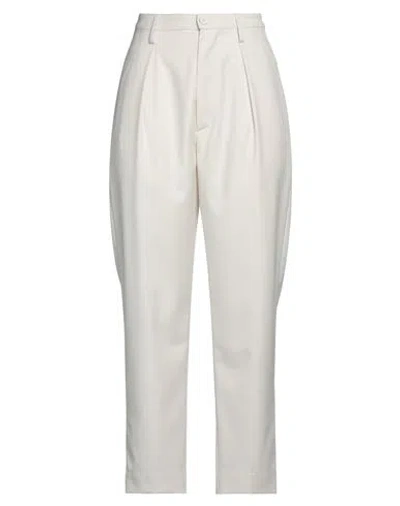 Dondup Woman Pants Off White Size 4 Polyester, Viscose, Elastane