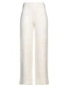 Dondup Woman Pants Off White Size 6 Wool, Polyamide, Mohair Wool, Acrylic In Off White