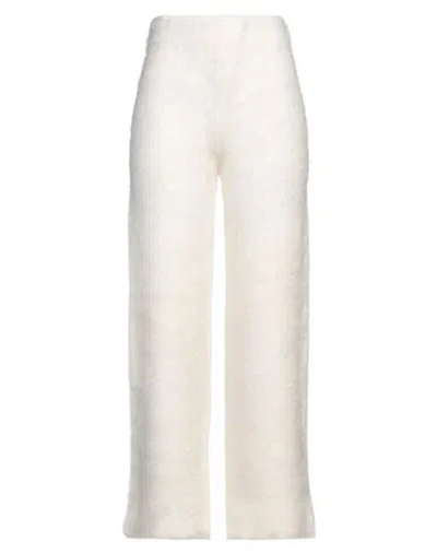 Dondup Woman Pants Off White Size 6 Wool, Polyamide, Mohair Wool, Acrylic