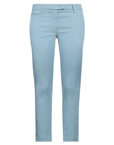 Dondup Woman Pants Pastel Blue Size 31 Cotton, Lycra, Elastane
