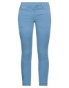 Dondup Woman Pants Pastel Blue Size 32 Cotton, Elastane