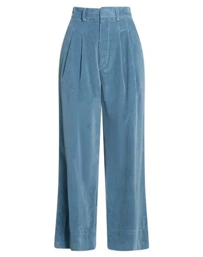 Dondup Woman Pants Pastel Blue Size 6 Cotton, Elastane