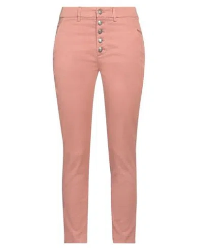Dondup Woman Pants Antique Rose Size 25 Cotton, Lyocell, Elastane In Pink