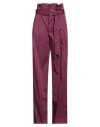 Dondup Woman Pants Plum Size 6 Cotton, Elastane In Purple