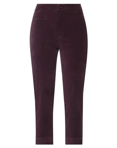 Dondup Woman Pants Plum Size 8 Cotton, Elastane In Purple