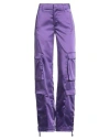 Dondup Woman Pants Purple Size 25 Polyester, Elastane