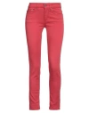 Dondup Woman Pants Red Size 24 Cotton, Elastomultiester, Elastane