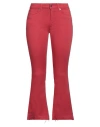 Dondup Woman Jeans Red Size 25 Cotton, Elastomultiester, Elastane