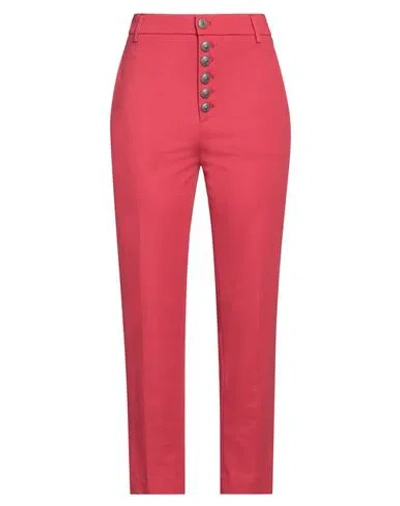 Dondup Woman Pants Red Size 28 Modal, Polyamide, Elastane