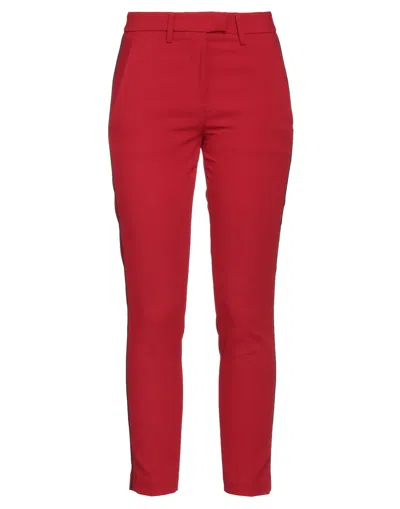 DONDUP DONDUP WOMAN PANTS RED SIZE 28 POLYESTER, VISCOSE, ELASTANE