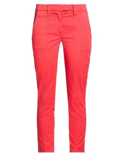 Dondup Woman Pants Red Size 29 Cotton, Elastane
