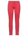 Dondup Woman Pants Red Size 30 Cotton, Elastane