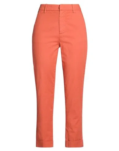 Dondup Woman Pants Rust Size 27 Cotton, Elastane In Red