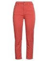 Dondup Woman Jeans Rust Size 30 Cotton, Elastomultiester, Elastane In Red