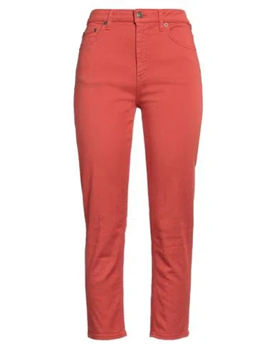 DONDUP DONDUP WOMAN PANTS RUST SIZE 27 COTTON, ELASTOMULTIESTER, ELASTANE