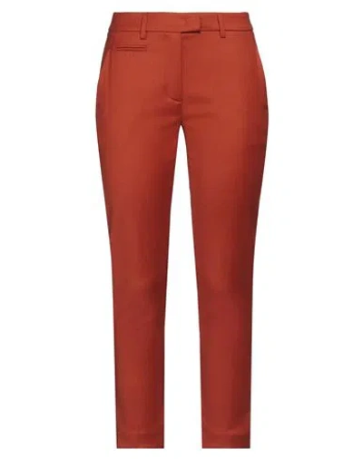 Dondup Woman Pants Rust Size 28 Virgin Wool, Elastane In Red