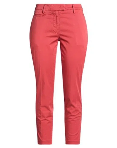 Dondup Woman Pants Rust Size 30 Cotton, Elastane In Red