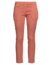 Dondup Woman Pants Rust Size 30 Linen, Lyocell, Elastane In Brown