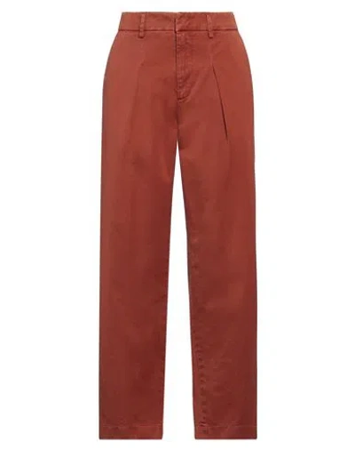 Dondup Woman Pants Rust Size 6 Cotton In Red