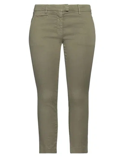 Dondup Woman Pants Sage Green Size 32 Linen, Lyocell, Elastane