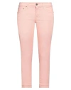 Dondup Woman Pants Salmon Pink Size 30 Cotton, Elastomultiester, Elastane