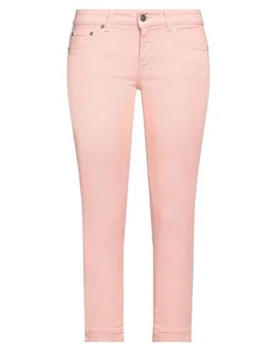 Dondup Woman Pants Salmon Pink Size 30 Cotton, Elastomultiester, Elastane