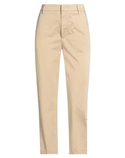 Dondup Woman Pants Sand Size 25 Cotton, Elastane In Brown