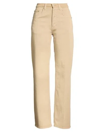 Dondup Woman Pants Sand Size 26 Cotton, Elastomultiester, Elastane In Brown