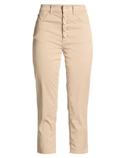 Dondup Woman Pants Sand Size 26 Lyocell, Cotton, Elastane In Neutral