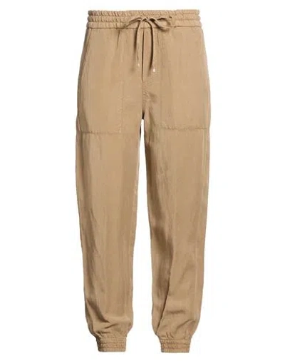 Dondup Woman Pants Sand Size 26 Lyocell, Linen In Brown