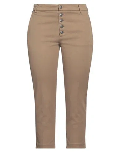 DONDUP DONDUP WOMAN PANTS SAND SIZE 28 COTTON, ELASTOMULTIESTER, ELASTANE