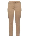 Dondup Woman Pants Sand Size 30 Cotton, Elastane In Brown