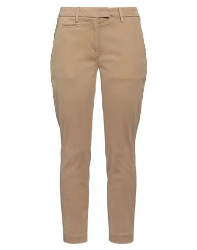 Dondup Woman Pants Sand Size 30 Cotton, Elastane In Brown