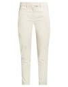 Dondup Perfect Slim Fit Cotton Gabardine Trousers In White