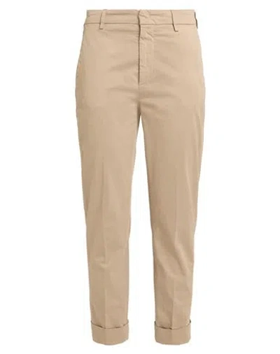 Dondup Woman Pants Sand Size 31 Cotton, Elastane In Beige