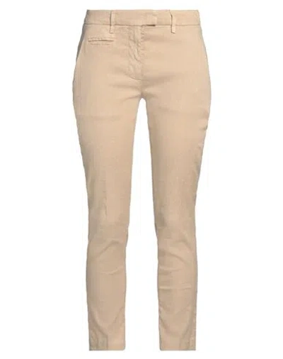 Dondup Woman Pants Sand Size 31 Linen, Lyocell, Elastane In Beige
