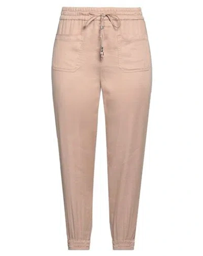 Dondup Woman Pants Sand Size 31 Linen, Lyocell, Elastane In Beige