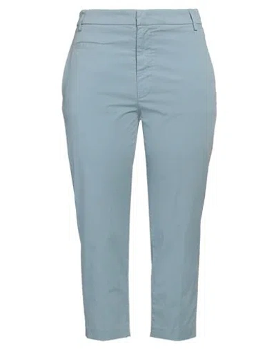 Dondup Woman Pants Sky Blue Size 10 Cotton, Elastane